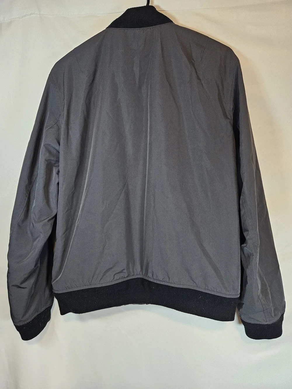 Banana Republic Gray Bomber Jacket with Black Trim